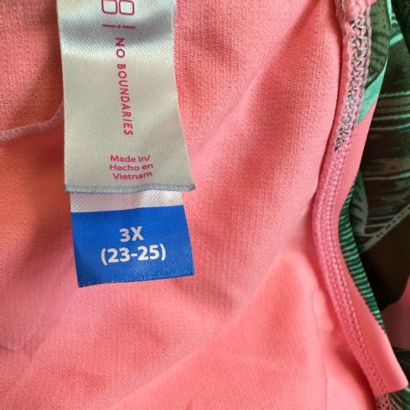 *NEW* JUNIOR PLUS Tropic Palm CORAL Swimsuit - Picture 12 of 12